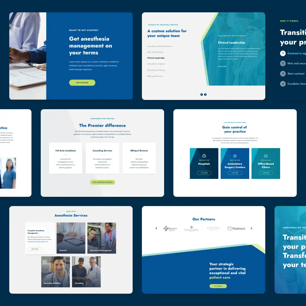 Premier Anesthesia website modules