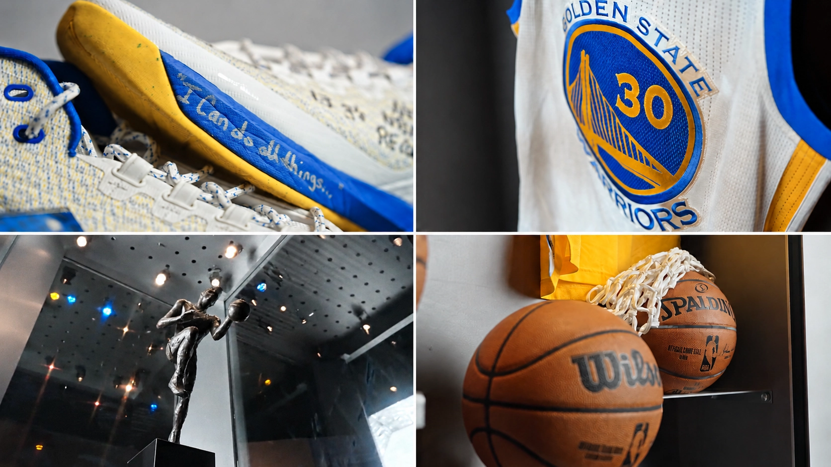 Collage of museum stephen curry