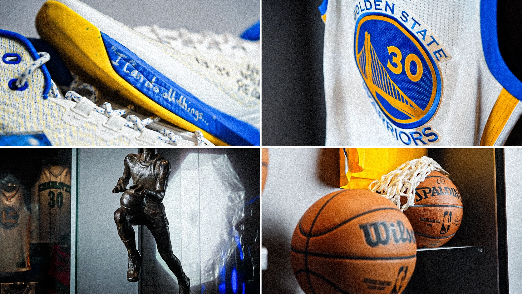 Collage of museum stephen curry