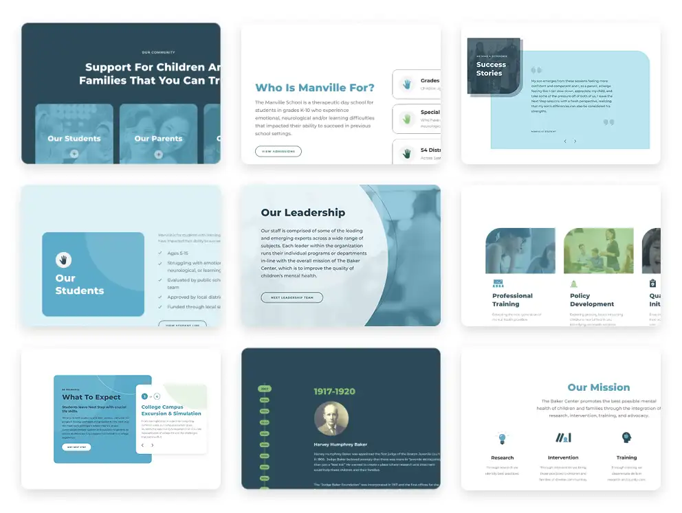 Baker Center website module tiles