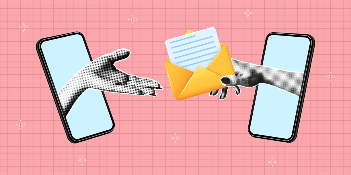 Mobile email graphic collage